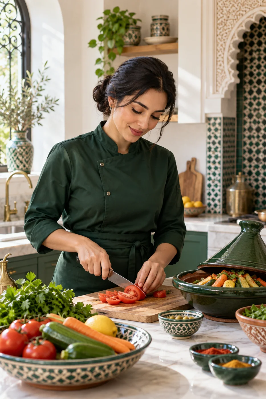Préparation de repas dans une cuisine à domicile